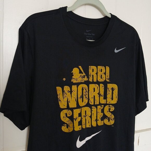 Nike T-Shirt RBI World Series Dri-Fit Athletic Men's XL Black Softball Baseball - Picture 1 of 13